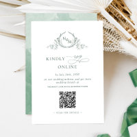 Eleganter Monogram Green UAWG Online QR Code