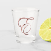 Eleganter Monogram Letter E Rose Gold Chic Schnapsglas (Vorderseite)