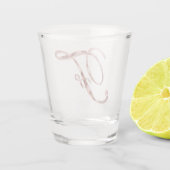 Eleganter Monogram Letter F Rose Gold Chic Schnapsglas (Rückseite)