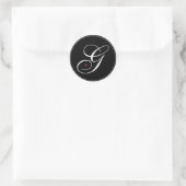 Eleganter Monogram Letter G mit Herz Runder Aufkleber (Tasche)