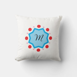 Eleganter Monogram Letter M - Grünes Emblem mit Ro Kissen