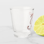 Eleganter Monogram Letter T Rose Gold Chic Schnapsglas (Links)