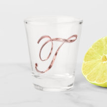 Eleganter Monogram Letter T Rose Gold Chic