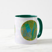 Eleganter Monogram Letters Turquoise & Gold Glitze Tasse (VorderseiteRechts)