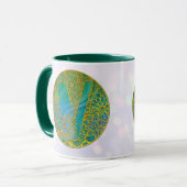 Eleganter Monogram Letters Turquoise & Gold Glitze Tasse (Vorderseite Links)