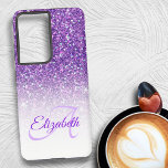 Eleganter Monogram Lila Glitzer Ombre Vorname Samsung Galaxy Hülle<br><div class="desc">Dieses chic ombre Design verfügt über einen lila Glitzer-Hintergrund mit individuelle Name und Initialbuchstaben Monogramm. Personalisieren Sie den Fall in den Textfeldern mit einem Namen und Initial,  entfernen Sie beide oder klicken Sie auf Anpassen,  um einen Schriftart Stil,  Größe und Farbe auszuwählen,  den Sie möchten.</div>