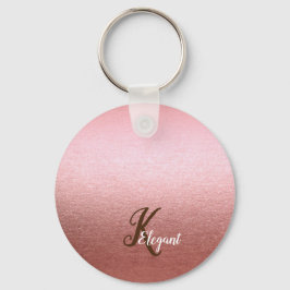 Eleganter Monogram Rose Gold Schlüsselanhänger