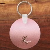 Eleganter Monogram Rose Gold Schlüsselanhänger (Vorderseite)