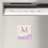Eleganter Monogram Rose rosa Glitzer Magnet (In Situ (Geschirrspüler))