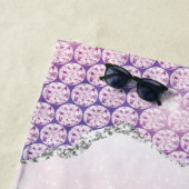 Eleganter Monogram Rose rosa Glitzer Strandtuch (Beispiel)