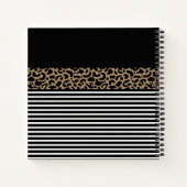 Eleganter Monogram, schwarzer Leopard, Animal Prin Notizblock (Rückseite)