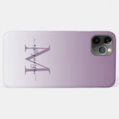 Eleganter Monogram Script Name Dusty Lavender Case-Mate iPhone Hülle (Rückseite (Horizontal))