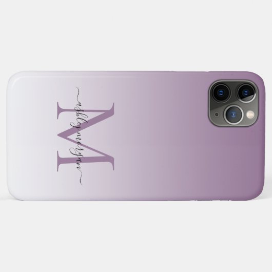Eleganter Monogram Script Name Dusty Lavender Case-Mate iPhone Hülle (Rückseite (Horizontal))
