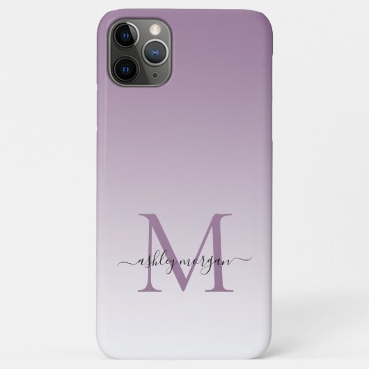 Eleganter Monogram Script Name Dusty Lavender Case-Mate iPhone Hülle (Rückseite)