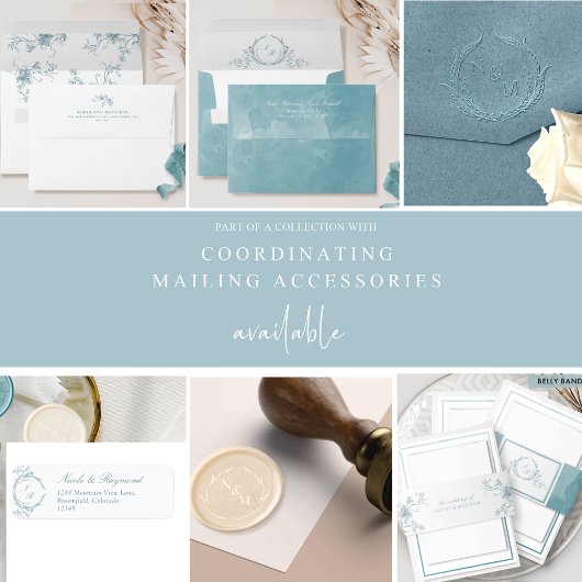 Eleganter Monogram Sea Glass UAWG Online QR Code Begleitkarte