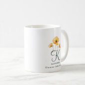 Eleganter Monogram Signature Garden Glamour Salon Kaffeetasse (VorderseiteRechts)