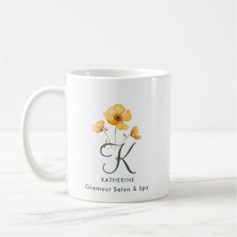 Eleganter Monogram Signature Garden Glamour Salon Kaffeetasse