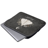 Eleganter Monogram Vintag Butterfly Laptop-Sieb Laptopschutzhülle (Vorne Knopf)