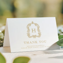 Eleganter Monogram Wappen White Gold Abschluss