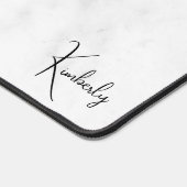 Eleganter Monogram, weißer grauer Marmor Schreibtischunterlage (Ecke)