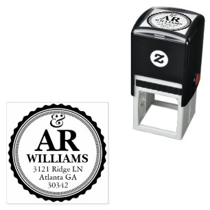 Eleganter Monogramm-Adresse-Stempel Permastempel
