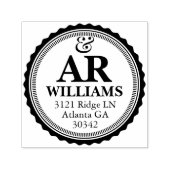 Eleganter Monogramm-Adresse-Stempel Permastempel (Design)