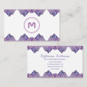 Eleganter monogramm-Amethyst-2-Ton-Violetti-Edelst Visitenkarte (Vorne/Hinten)