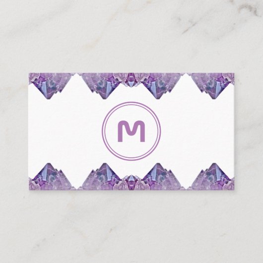 Eleganter monogramm-Amethyst-2-Ton-Violetti-Edelst Visitenkarte (Vorderseite)