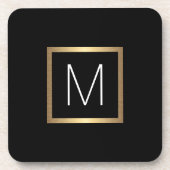 Eleganter Monogramm-Anfangsgoldengefälle Getränkeuntersetzer (Vorderseite)