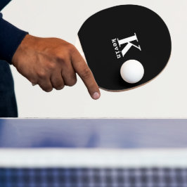 Eleganter Monogramm Anfangsname personalisiert sch Tischtennis Schläger