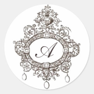 Eleganter Monogramm-Aufkleber Runder Aufkleber
