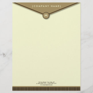 Eleganter Monogramm-Briefkopf des Umschlag-(Mokka) Briefkopf