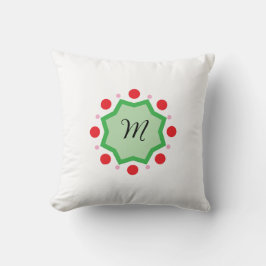 Eleganter Monogramm-Buchstabe M – Grünes Emblem mi Kissen