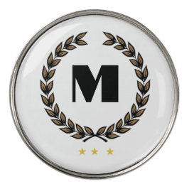 Eleganter Monogramm-Buchstabe M Lorbeerkranz Golf 