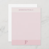 Eleganter Monogramm einfacher, moderner Template-F Mitteilungskarte (Vorne/Hinten)