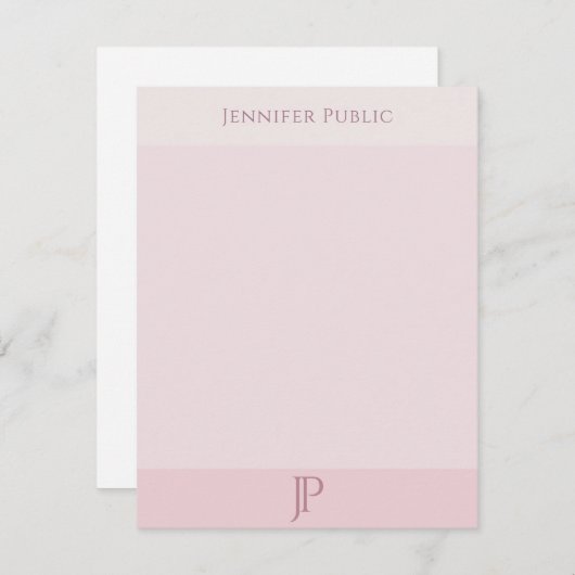 Eleganter Monogramm einfacher, moderner Template-F Mitteilungskarte (Vorne/Hinten)