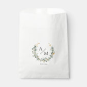 Eleganter, Monogramm, Eukalyptus-Kranz Geschenktütchen (Vorderseite)