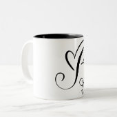 ELEGANTER MONOGRAMM-FARBSCHREIBSCHREIBEN "B" ZWEIFARBIGE TASSE (Vorderseite Links)