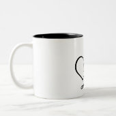 ELEGANTER MONOGRAMM FARBSCHWARZSCHREIBEN "D" ZWEIFARBIGE TASSE (Links)