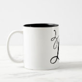 ELEGANTER MONOGRAMM-FARBSCHWARZSCHREIBEN "L" ZWEIFARBIGE TASSE (Links)