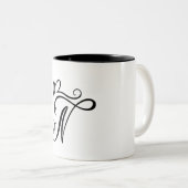 ELEGANTER MONOGRAMM FARBSCHWARZSCHREIBEN "N" ZWEIFARBIGE TASSE (VorderseiteRechts)