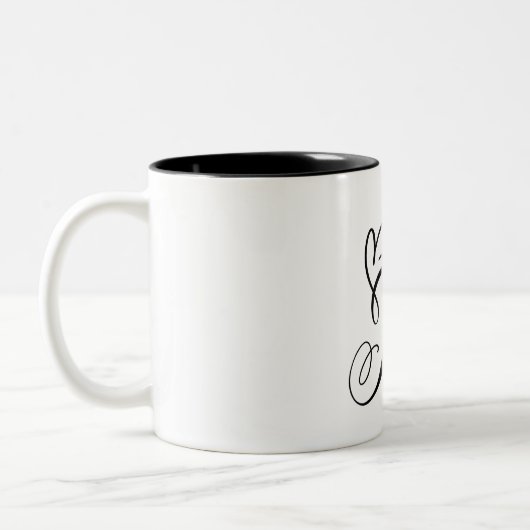 ELEGANTER MONOGRAMM FARBSCHWARZSCHREIBEN "N" ZWEIFARBIGE TASSE (Links)