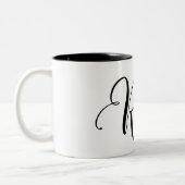 ELEGANTER MONOGRAMM FARBSCHWARZSCHREIBEN "R" ZWEIFARBIGE TASSE (Links)