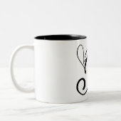 ELEGANTER MONOGRAMM FARBSCHWARZSCHREIBER "M" ZWEIFARBIGE TASSE (Links)