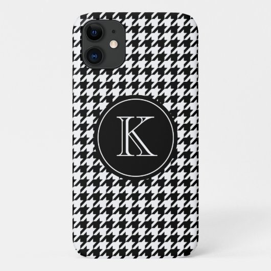 Eleganter Monogramm-Hahnentrittmustermuster iPhone Case-Mate iPhone Hülle (Rückseite)