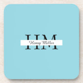 Eleganter monogramm-harter Plastik-Untersetzer Getränkeuntersetzer (Vorderseite)