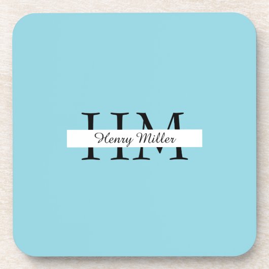 Eleganter monogramm-harter Plastik-Untersetzer Getränkeuntersetzer (Vorderseite)