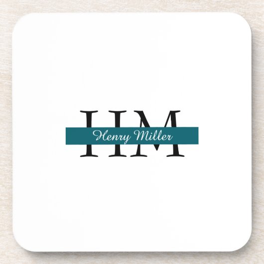 Eleganter monogramm-harter Plastik-Untersetzer Getränkeuntersetzer (Vorderseite)