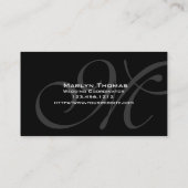 Eleganter Monogramm-Hochzeits-Koordinator Visitenkarte (Rückseite)