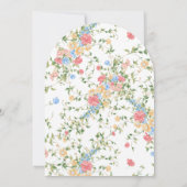 Eleganter Monogramm-Hochzeitsbogen mit Wildblumen Einladung (Rückseite)
